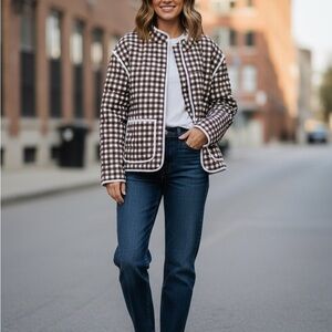 Thread & Supply Brown and White Plaid Jacket